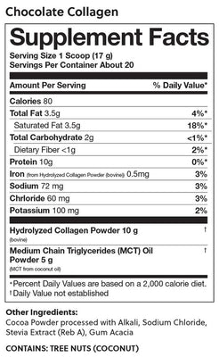 Perfect Keto Grass-Fed Keto Collagen, Chocolate (with MCT)