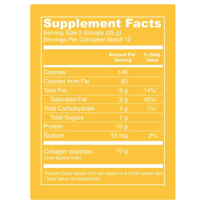 Supplement Facts. Nutritional Info. Vital Proteins Vanilla Collagen Creamer. Paleo and Keto-friendly Vital Proteins Vanilla Collagen Creamer.